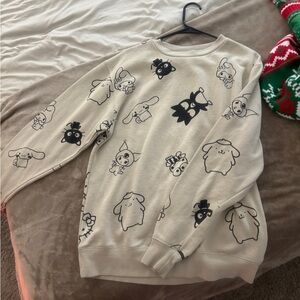 Hello Kitty Cream and Black Character Sweater